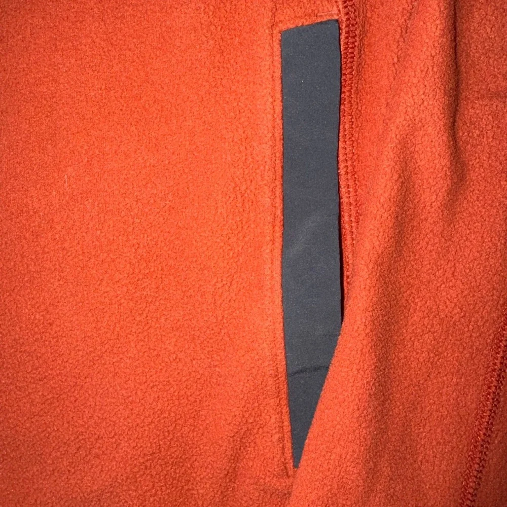 The North Face Mens Burnt Orange Full Zip Fleece Jacket Mock Neck Large